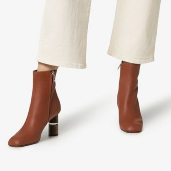 NEOU Stan clowesia 80 leather ankle boots Brown Woman's Size 40 1/2 Heeled Boots - Picture 5 of 16